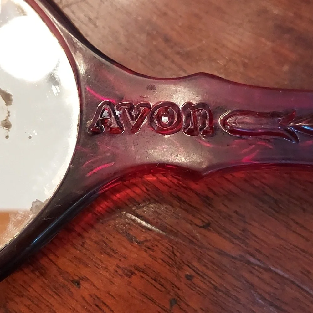 Vintage 1980's Avon Cameo Lucite Hand Held Mirror Feminine Romantic Style